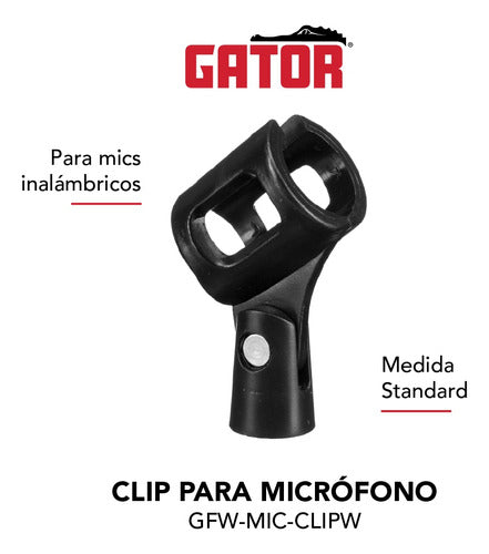 Gator Pipeta Clip Para Micrófono Inalámbrico Gator Gfw-mic-clipw 1