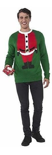 Rubies Mens Santa Head Ugly Christmas Sweater 1