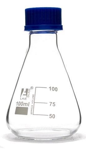 Erlenmeyer Con Tapa De 100ml Graduado De Vidrio Boro 3.3 0