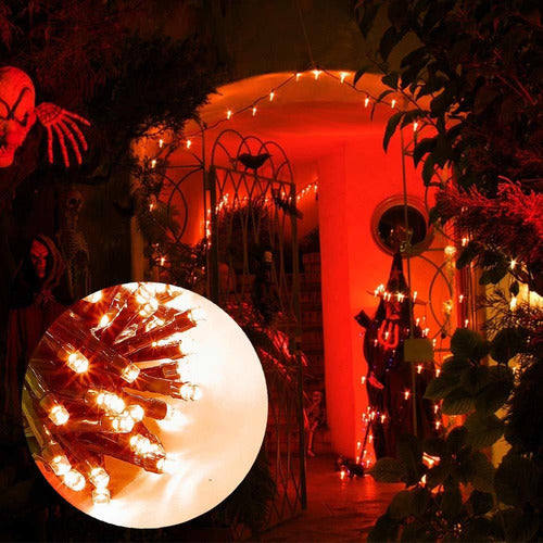 Home Lighting Twinkle Star 66 Feet LED Orange Halloween String Lights 1