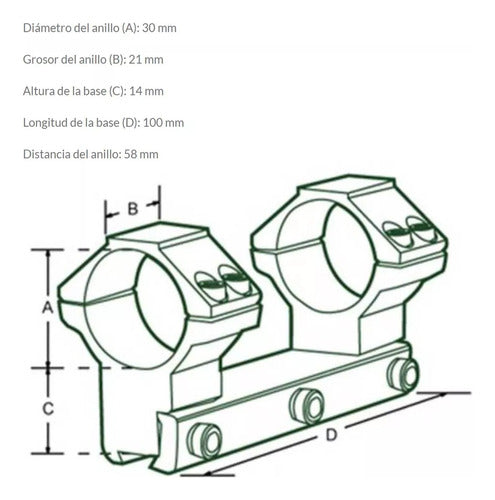 Monopieza Utg Para Tubo De 30mm Medias Riel De 11mm 24859 1