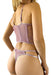 D'LIRIO Lace Corset Bustier Set with Adjustable Straps and Matching Thong 5