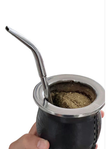 Stainless Steel Carved Yerba Mate Straw with Spoon Filter - Bombilla Pico Loro Acero Inoxidable Cincelada Filtro Cuchara