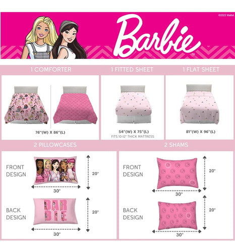 Franco Barbie Barbiecore Bedding Super Soft Edredón Y Juego 1