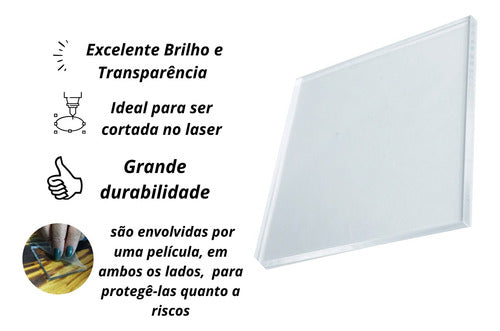 Placa Chapa Acrílico Cristal 60cm X 60cm X 4mm 1