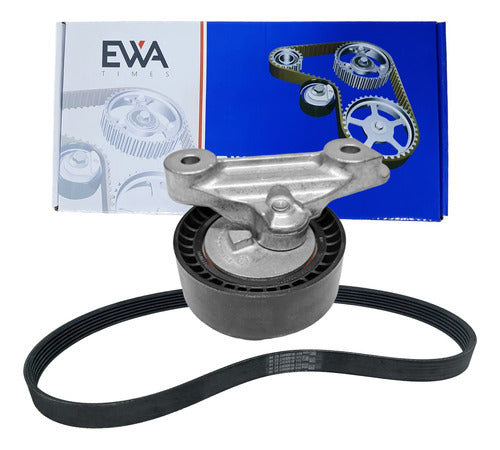 EWA Poly-V Tensioner and Belt Kit for Volkswagen Suran, Up, MSI 16V 0