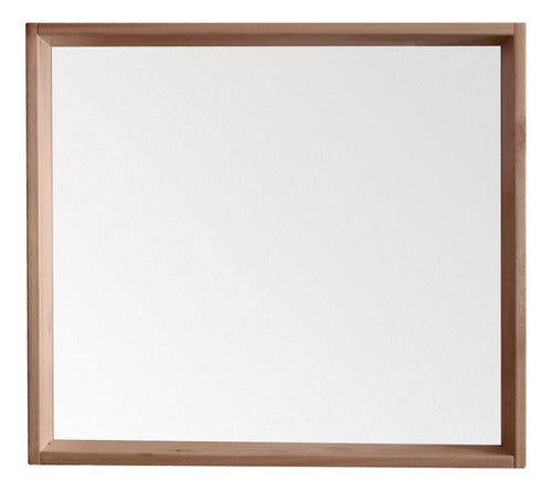 Imak Eucalyptus Wood Bathroom Mirror 80x70 3