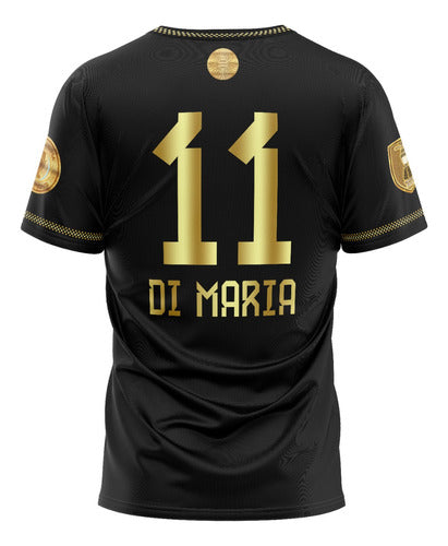 Argentina National Team Afa Di Maria Champions Black Edition T-Shirt 0