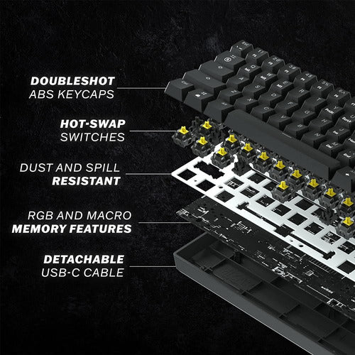 HK Gaming GK61 Mechanical Gaming Keyboard - 61 Keys RGB 3