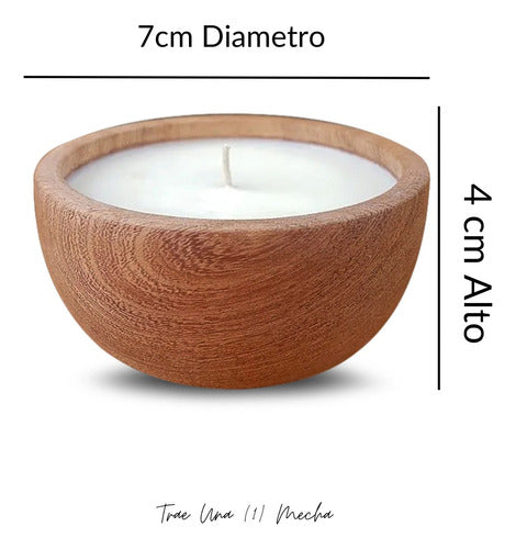 MagicDecoArgentina Wholesale Soy Wax Aromatic Candle Wooden Bowl X 10 Units 1