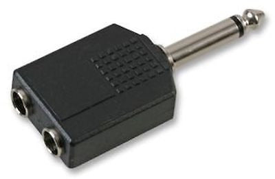 Adapter Plug 6.3mm Mono to 2 Jack 6.3 Mono 0