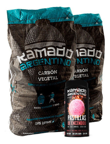 Kamado Argentino Kit Encender Parrilla: Carbon Vegetal Y Pastillas Encendido 0