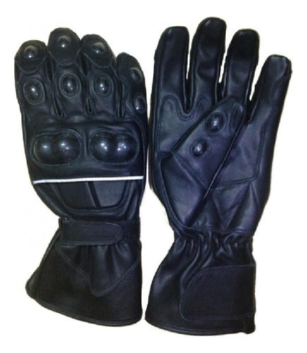 Guantes Para Moto De Cuero Con Nudillo Doble Talles:l,xl,2xl 1