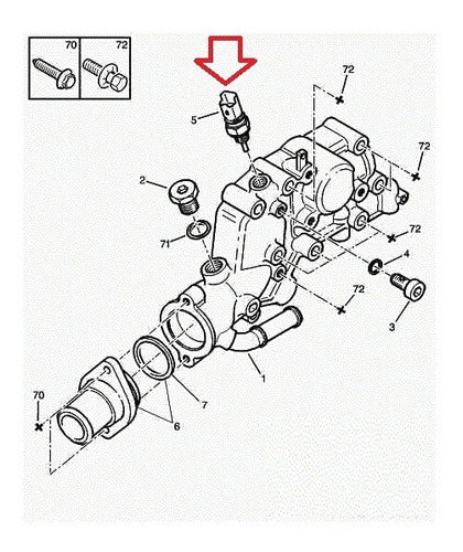 Peugeot Bulbo Sensor Temperatura Agua Motor 206 207 1.4 Nafta 1