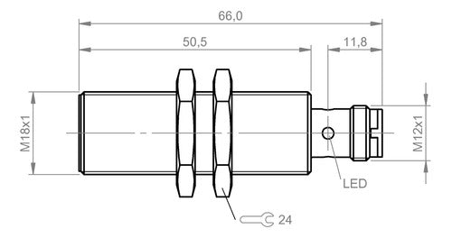 Balluff Sensor Inductivo M18 PNP NA Conector M12 BES008L 1