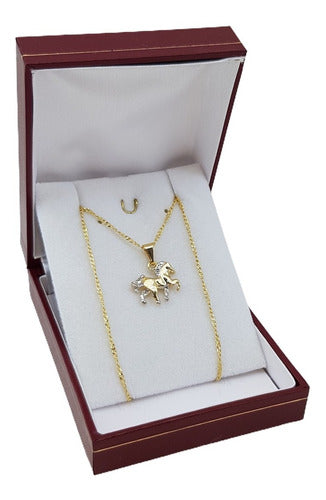 Monarca Joyas Small Horse Pendant Necklace in 18kt Gold Plated 0