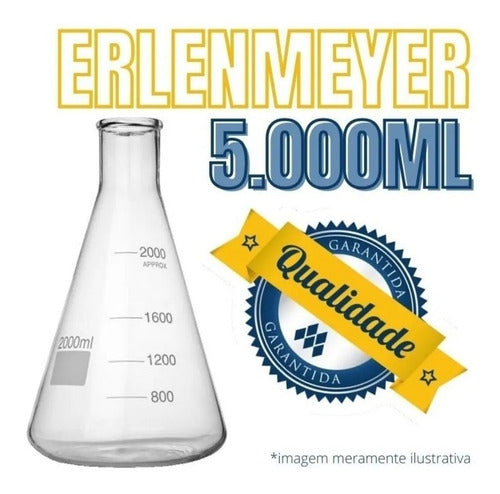 Promoção Erlenmeyer Boca Estreita 5000 Ml 5lt Vidro Boro 3.3 1