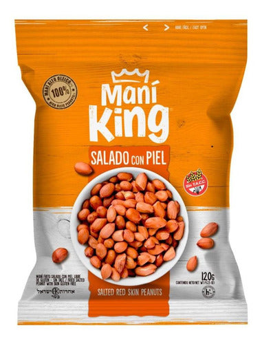 Maní King Salty Peanuts with Skin 120g Box of 10 - Fullescabio Offer 1