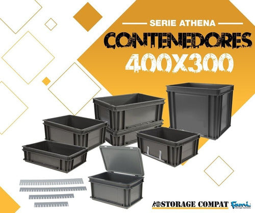 Storage Compat Contenedor Plástico Cajón Apilable Athena 4312A 40x30x12 Cm 2