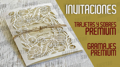 Grafica.Safetag 12 Laser Cut Invitations with Envelopes for Events 1