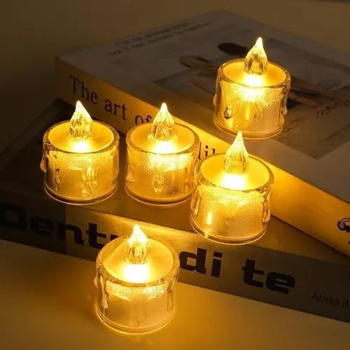 Home Love Set of 3 LED Acrylic Melted Candles - Luminoso Decoración 1