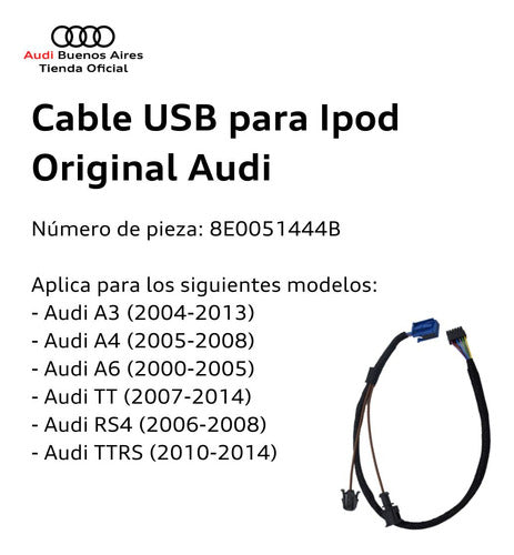 Audi Cable USB for iPod 8E0-051-444-B 1