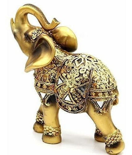 Crystalcusa Golden Lucky Elephant Statue 0