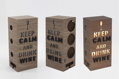 Modern Wine Cellar Wine Rack Cava with Glass Holder and LED Light - 3 Wines 0
