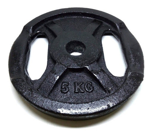 5 Kg Weight Plates Set with Grip Handles - Cast Iron 2