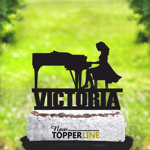 Patata 3D Cake Topper Adorno Torta Mujer + Personalized Piano De Cola 1