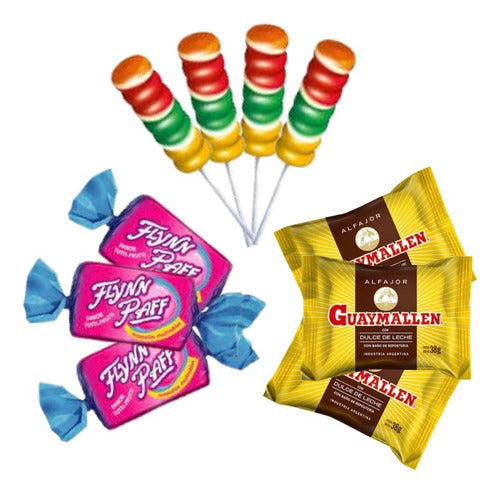 Lollipop Combo 15 Alfajores Guaymallén + 15 Pico Dulce + 15 Flynn Paff 0