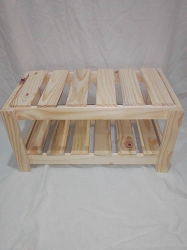 Pine Shoe Cabinet with Shelves 0