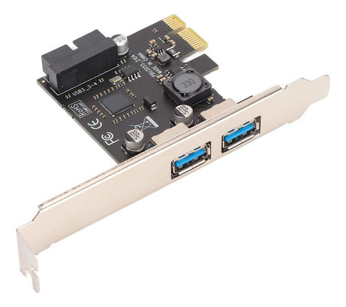 Placa Expansão Pci Express P/ Usb 3.0 2 Portas Adaptador Hub 1