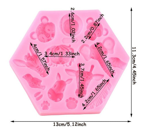 Fun Style Design Molde Silicona Animales De La Selva Jungla Zoo Fondant 1