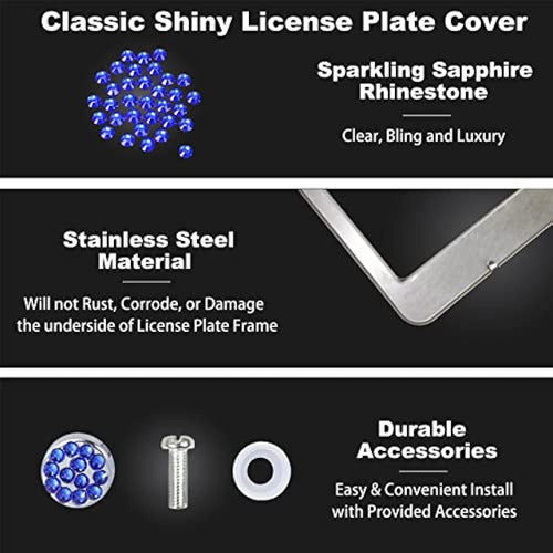 Gioyonil Stainless Steel License Plate Frame Package of 2 2