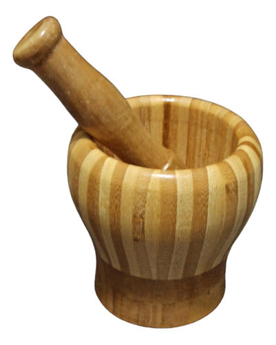 Wooden Culinary Mortar and Pestle Set Kitchen New 0