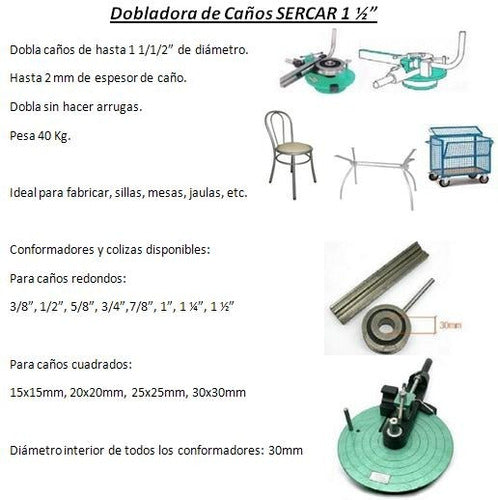 SERCAR Conformador Y Coliza Caño Cuadrado 15 X 15 Dobladora Manual 1