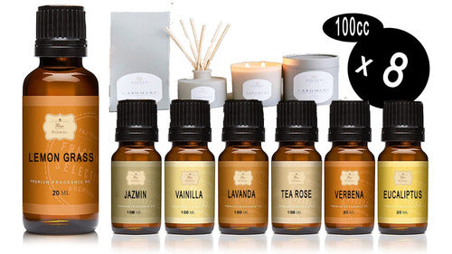 Out Pack X 8 Esencias Puras 100 Ml Vela Soja Aromatica 0