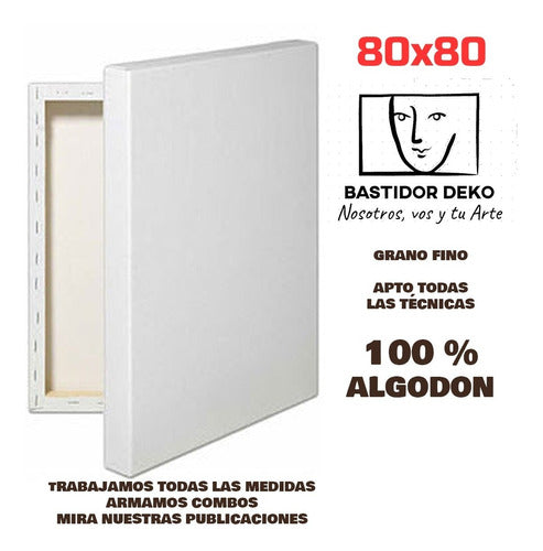 Bastidor Entelado Lienzo Acrílico Oleo Deko 80x80 0