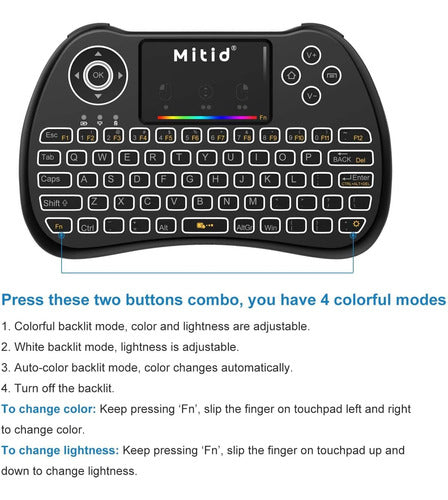 Mitid 2.4GHz Mini Wireless Keyboard with Touchpad Mouse 4