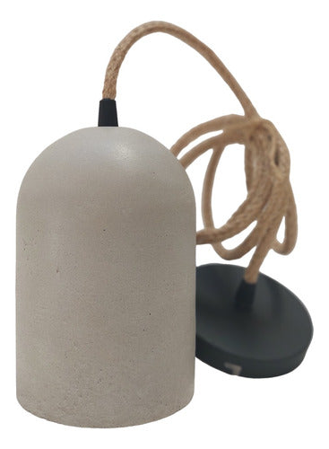 Minimalist Concrete Hanging Pendant Lamp with Textile Cable 3