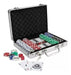 Professional Poker Set with 200 Chips, 2 Decks of Cards, 5 Dice, and Aluminum Case 0