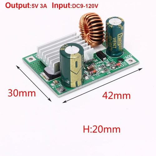 Reductor Step Down Regulador 9v - 120v Dc  A: 5v 3a Dc  Emn 7