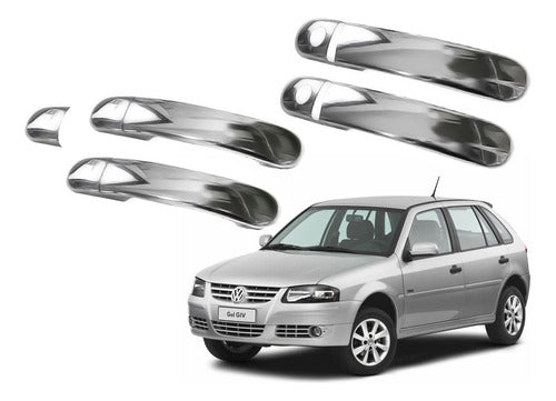 Kit 4 Chrome Door Handle Covers for VW Gol G3 and G4 Power 2