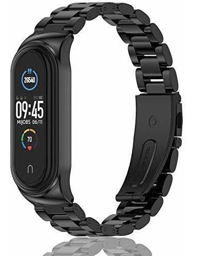 Malla Para Reloj Xiaomi Mi Band 6/5/4/3 Acero Inox Negro 0