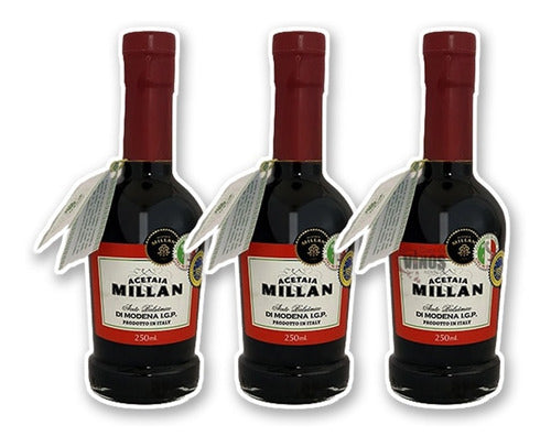 Aceto Balsamico Di Modena Millan Igp 250ml Pack X3 0