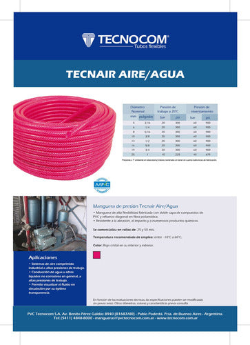 Tecnocom Red Air Pressure Hose Diam. 10mm (3/8) X 50mts 2