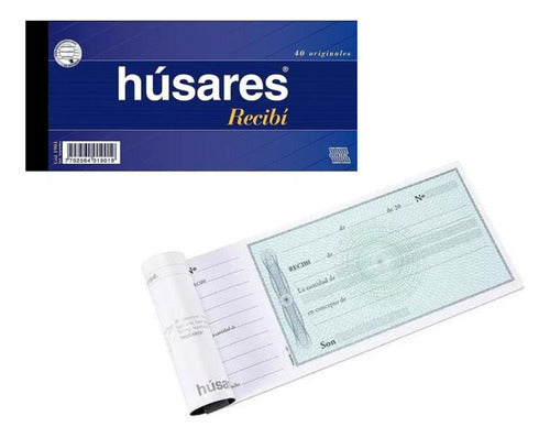 Húsares Large Receipt Book 10.5 x 22.5 cm 0