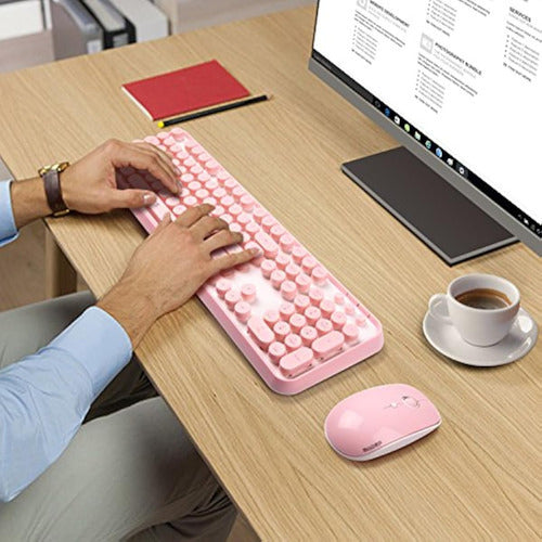 V2020 - Teclado Inalámbrico Rosa Con Teclas 6