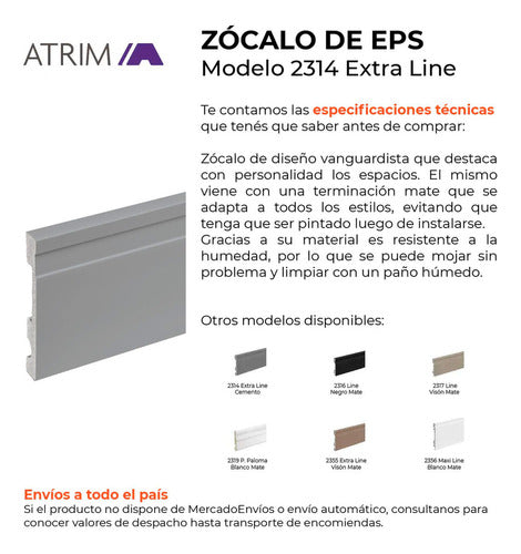 Atrim Zocalo EPS Extra Line 2314 10cm Cement Antihumidity 1